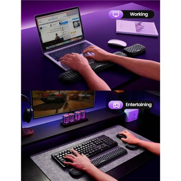 Wrist Rest for Keyboard and Mouse, Computer Ergonomic Wrist Support Pad - Picture 6 of 7